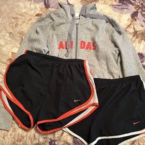 Nike & Adidas Athletic Shorts and Hoodie Bundle